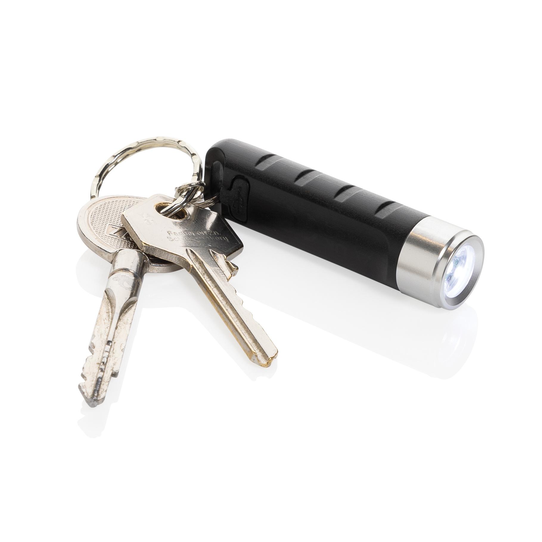 Porte-clés lampe torche charge USB en plastique RCS Globix